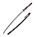 Dejiang Katana Real Samurai Sword, Handmade Japanese Swords Full Tang 1060 Carbon Steel, for Training, Collecting, Dojo, Lovers of Japanese Culture etc. red drogen