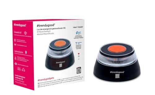 Genérico Luz Emergencia V16 Homologada DGT 3.0 con Geolocalización, Baliza Conectada DGT, Visibilidad 360°, Datos Incluidos Hasta 12/2038 (Negro, 1 Unid)