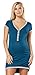 Produktbild HAPPY MAMA. Damen Umstands-Nachthemd mit Stillfunktion. Stillshirt Kurzarm. 981p (Flaschengrün und Grau Meliert, 36-38, M)