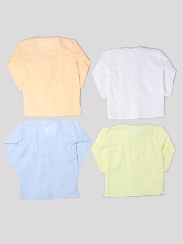 Image of Unisex Baby Cotton Kurta Pajama Set - Pack of 4(Multicolor)