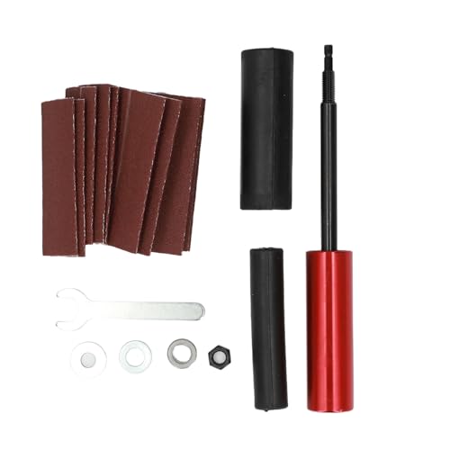 Spindelschleifer-Adapter, 3 8-Zoll-Bohrer-Schleifdorn-Kit, Aluminiumlegierung, für Holz, Metall, mit Handgeführte Gummi-Schleiftrommeln (0,5–1,5 Zoll) und Spindelschleifer-Hülsen, 20-teilig