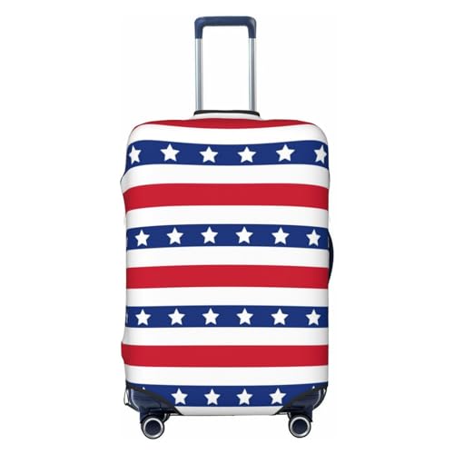 VOSERY Travel Luggage Cover - American Patriotic Stars And Stripes Washable Suitcase Covers Protector Fits 18-32 Inch Luggage