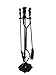 ShelterLogic 5-Piece Fireplace Toolset and Metal Hearth Accessory, Black