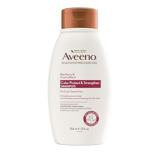 Aveeno Blackberry Quinoa Protein Blend Sulfate-Free Shampoo for Color-Treated Hair Protection, Daily Strengthening & Moisturizing Shampoo, Paraben & Dye-Free, 12 Fl Oz