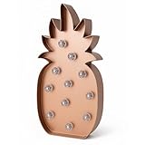 ModFamily Pineapple Light Box – Tropical Bronze Pineapple Decor with 11 LED Lights – Remote Controlled – Cute Decorative Light for Bedroom, Dorm & Party Accent