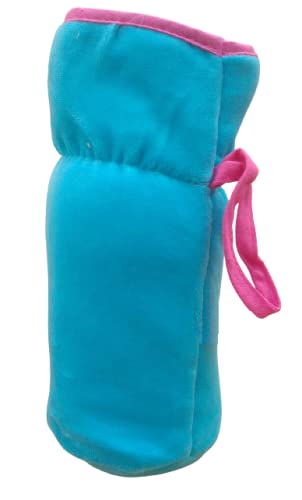 Image of Bottle Covers for Wide Neck /Broad Neck Soft Plush Stretchable Baby Feeding Bottle Cover with Strap for 250, 260, 330 ml Feeders (Multi Colour) Pack of 2 Red-Blue