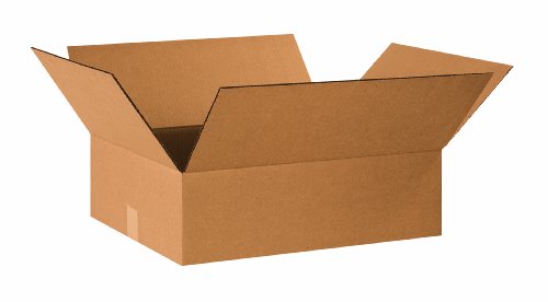 Aviditi 20166 Flat Corrugated Cardboard Box 20" L x 16" W x 6" H, Kraft, for Shipping, Packing and Moving (Pack of 25)