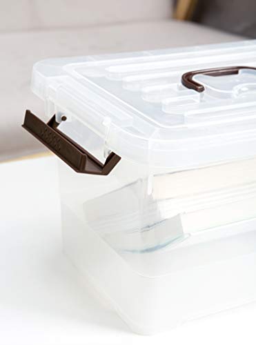 Image of 4 Pack-Plastic Storage Bins with Lids and Handle, Clear Plastic Latching Box for Storage, Stackable Storage Containers for Organizing, Multi-Purpose, 7 Quart