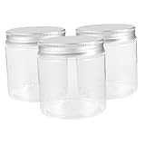 Cabilock 3 piezas Tarros Mini con Tapa de Aluminio Sellada Frascos Transparentes para Especias Mermeladas y Miel Almacenamiento Seguro y Práctico