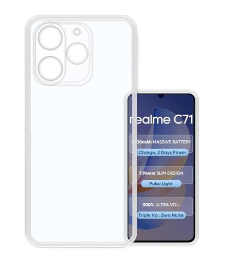 Image of Soft Silicone TPU Flexible Back Cover Compatible with Realme C71 4G | | Realme Narzo 80 Lite 4G