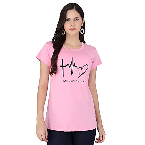 Image of FUNDAY FASHION Women & Girls Cotton Regular Fit Half Sleeves T-Shirt