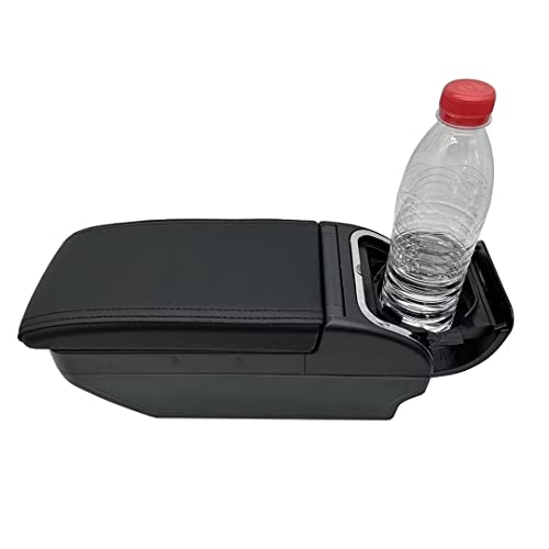 KAERGK Caja para reposabrazos de doble capa para Peugeot Partner Tepee, caja de almacenamiento con soporte para tazas, accesorios para reposabrazos, color negro