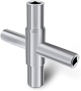 1pcs 4-way Sillcock Key Steel Sillcock Wrench Silver Water Utility Key for Hose Bib Spigot Valve