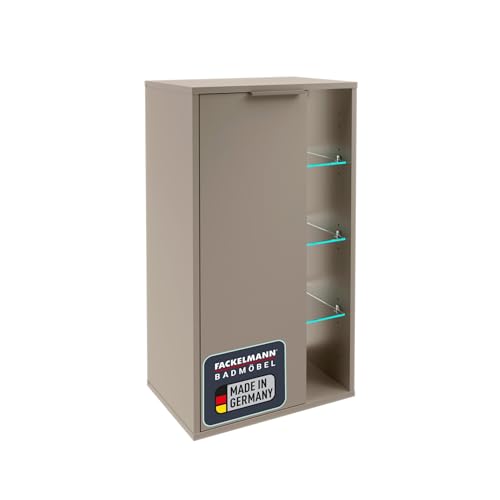FACKELMANN B.Paris Midischrank – Moderner Hängeschrank mit Soft-Close-System, Cubanit Grau, beleuchtete Fächer mit Bewegungsmelder, Türanschlag Links – Made in Germany FACKELMANN B.Paris Midischrank – Moderner Hängeschrank mit Soft-Close-System, Cubanit Grau, beleuchtete Fächer mit Bewegungsmelder, Türanschlag Links – Made in Germany