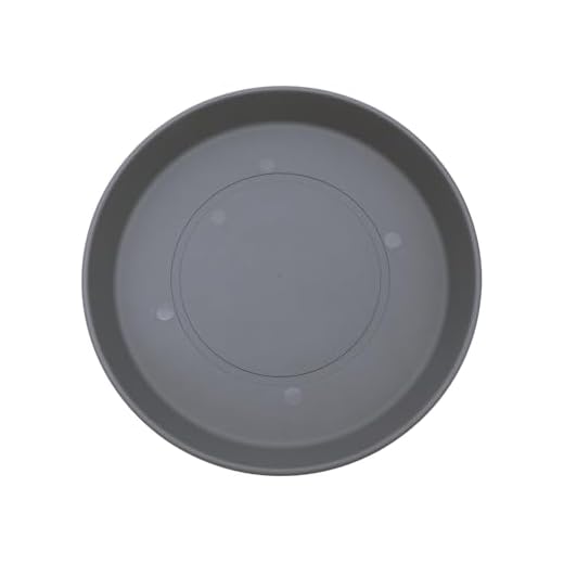 The HC Companies 21 Inch Round Prima Plastic Plant Saucer - Indoor Outdoor Plant Trays for Pots - 21.22 Inchx21.22 Inchx2.52 Inch in Warm Gray