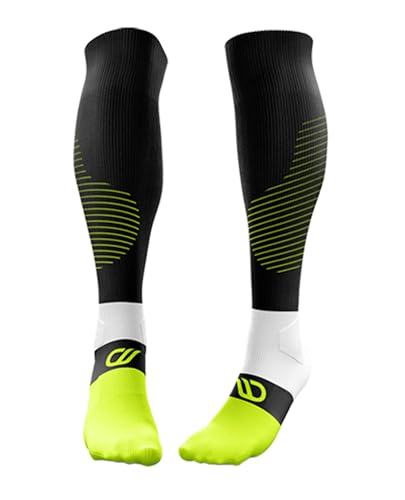 RUNSTARS Kompressionssocken für Sport, Laufen, Marathon und Triathlon I Premium Laufsocken mit gleichmäßiger Kompression und verstärkter Ferse I Kompressionsstrümpfe Herren & Damen