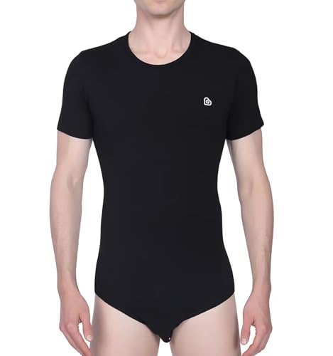 Adult Onesie for Men One Piece Pajama Tops Crotch Snaps Bodysuit Short Sleeve Romper3