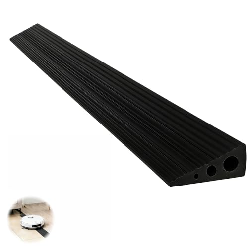 CUTIS Türschwellenrampe 90x6x2 cm Rampe Saugroboter Rampe Türschwellefür Geeignet für Saugroboter Kinderwagen Rollatoren und E-Scooter Schwellenrampe (Schwarz)