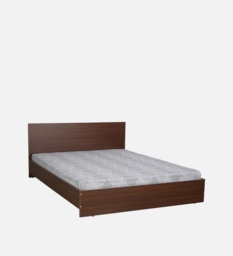 Image of Mintwud Pepperfry Engineered Wood Seto King Size Bed | Planked Walnut Finish | Sturdy, Elegant & Modern Design