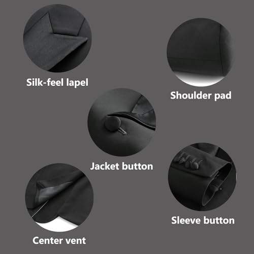 Rogers & Morris Tuxedo Suit for Men Solid 4 Piece Set Regular Fit3