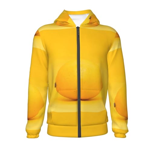 Yellow Lemon Kids Pullover Hoodies Boys Zip Up Sweatshirts Girls Athletic Clothes with Pocket2
