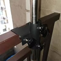 VANROUG Erős Erkély Napernyőtartó Bilincs - Fekete Acél Korlát Rögzítő 20-63mm Kerítéshez, 23-38mm Napernyőkhöz 5