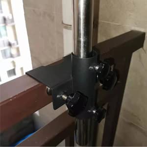 VANROUG Support Robuste Parasol Balcon - Fixation 20-63mm, Noir