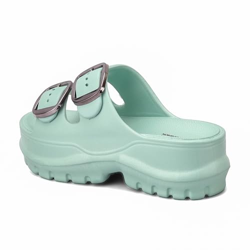 Image of ASIAN Femina-19 Women's Chunky Sole Slippers | Soft Cushioned Comfort | Adjustable Double Buckle | Anti-Slip, Lightweight Slides