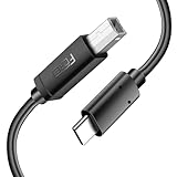 FORE 6.5ft MIDI Cable Type-C for Musical Instrument Compatible with MIDI Keyboard, Electronic Piano/Drum, Synthesizer, Audio Interface for Editing&Recording Track for Studio USB 2.0 Black