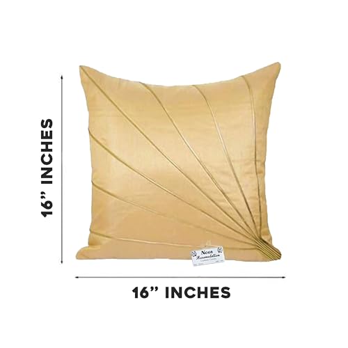 Image of Noor Silk Cushion Covers Pack of 7 | 16x16 Inches, Beige