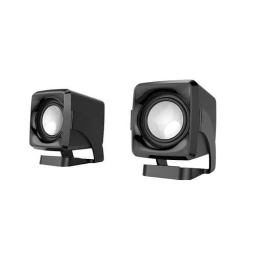 Altavoces USB para ordenador de sobremesa y portátil pack de 2 mini altavoces multimedia negros