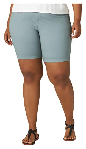 Lee Women's Plus Size Regular Fit Chino Bermuda Short, Lead, 18W Medium