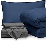 Bare Home Bedding Set 5 Piece Comforter & Sheet Set - Twin XL - Goose Down Alternative - Ultra-Soft...