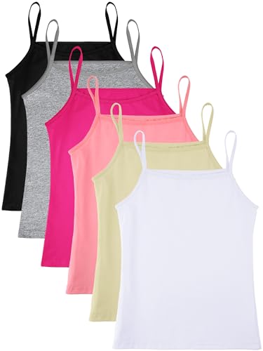 Image of Geyoga 6 /8 Pcs Girls Tank Top Sleeveless Racer Back Top Camisole Cami Undershirts