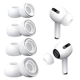 Vsagier 4 Pairs Replacement Ear Tips for AirPods Pro and for Air Pods Pro 2 with Noise Reduction Hole, Non-Slip Soft Silicone Bud Replacement for Airpod Tips Pro with Built-in Dust Guard Screen(White)