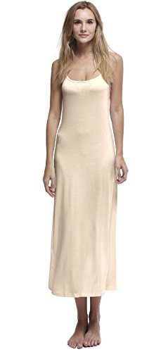 Papicutew Women's Long Full Cami Slip Dress Sleeveless Nightgowns