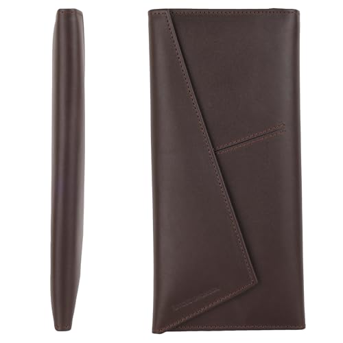 Steve Jhonson Passport Holder for Men/Women - Pure Leather Passport Cover for Travel - Waterproof Mens Accessories Passport Bag - Boarding Pass/Passport Wallet for Family (Chocolate)