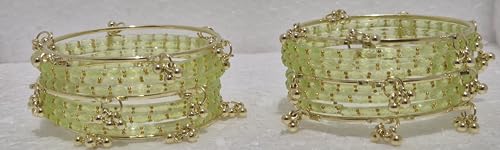 Image of kashmiri ghangharoo glass bangle Set For Women And Girls | Light Weight Bangles | Traditional Transparent Fancy Glass Chudi Set for Wedding, Party (18 Bangles)
