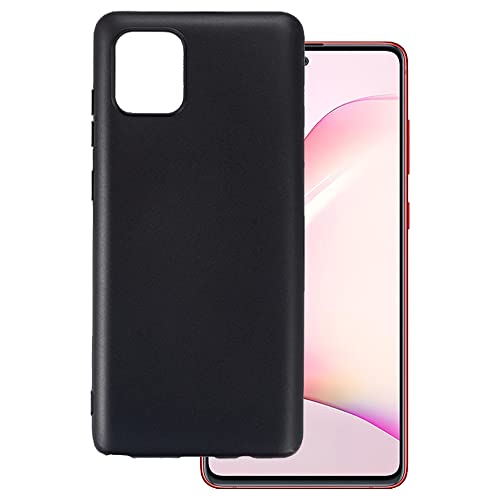OAGELIM �P�[�X Samsung Galaxy Note 10 Lite �Ƃ̌݊������� Case �ϏՌ�TPU�\�t�g�t���L�V�u���W�F���ی�d�b�J�o�[ �σX�N���b�`���~���^���[���x���̑ϗ��� (�u���b�N)