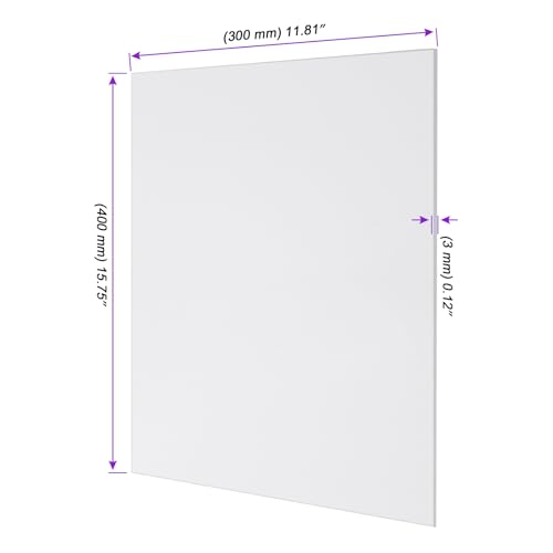 HEIYUET 6 Stück Acrylplatten Weiß, 400 x 300 x 3 mm Acryl Platte Weiss, Kunststoffplatten Acryl Platten für DIY Projekte, Anzeigetafeln, Modellbau, Handwerk
