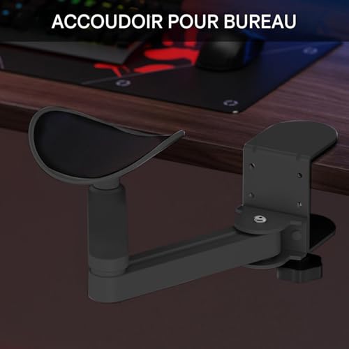 Support de bras ergonomique pour bureau d'ordinateur rallonge de table rotative 360° - 2