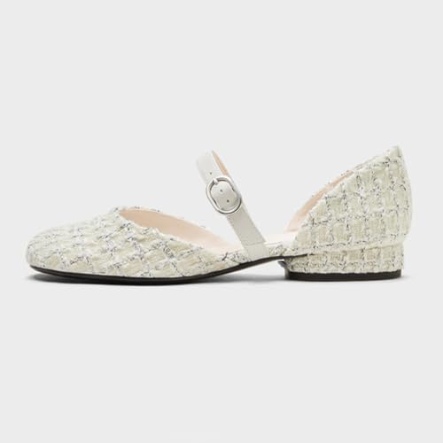 XYD Women Cute Round Toe Buckled Strap Low Heels Shoes D'Orsay Daily Dressy Comfy Flats3