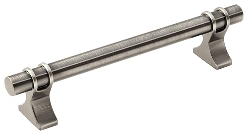 Image of Amerock | Cabinet Pull | Gunmetal | 5-1 /16 inch (128 mm) Center to Center | Davenport | 1 Pack | Drawer Pull | Drawer Handle | Cabinet Hardware