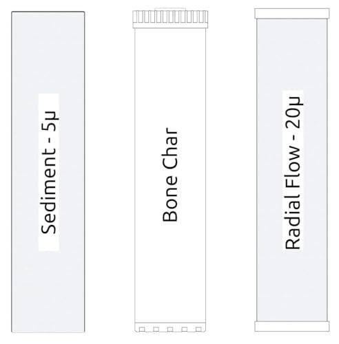 20-inch 3 Stage PENTEK Big Blue Whole House for Arsenic, Fluoride, Tastes, Odors, and Chemicals-Sediment-Bone Char Carbon-Radial Flow Carbon