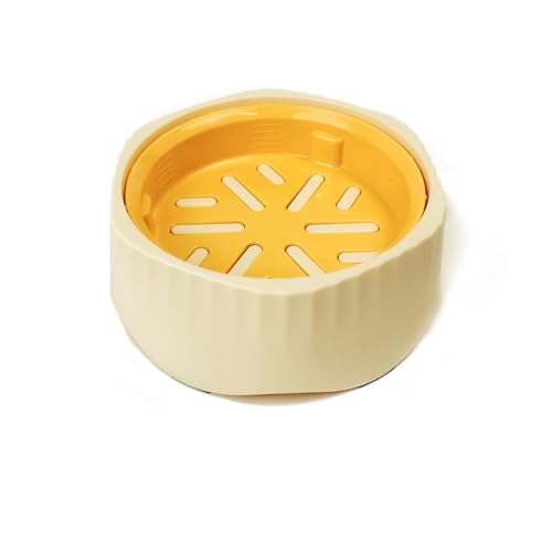 Slow Feeder Dog Bowl for Large Dogs - Non-Slip Durable Interactive Puzzle Bowl, Easy CleanDesign to Prevent Bloat & Overeating, 100% BPA Free (Yellow)