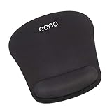 [Amazonブランド] Eono(イオーノ) - マウスパッド リストレスト一体型 手首クッション マウスパッド 疲労軽減 人間工学 滑り止め 防水 耐久性 水洗い ゲーム 仕事用 - ブラック