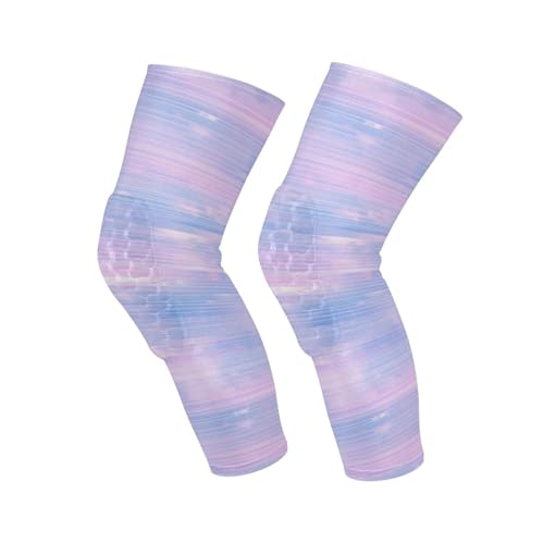 JUNZAN Blue Tied Dyed Basketball Knee Pads for Youth Kids Wrestling Knee Pads with Sleeves Sport Kneepads for Volleyball Football