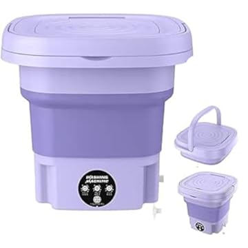 Mini Lavadora Portátil Para Casa, Máquina De Lavar Automática Dobrável De 8 L Com Balde, Máquina De Lavar Roupas Íntimas E Meias Com 3 Velocidades Para Viagens Domés purple-8L - SHACK