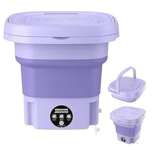 Mini Lavadora Portátil Para Casa, Máquina De Lavar Automática Dobrável De 8 L Com Balde, Máquina De Lavar Roupas Íntimas E Meias Com 3 Velocidades Para Viagens Domés purple-8L - SHACK