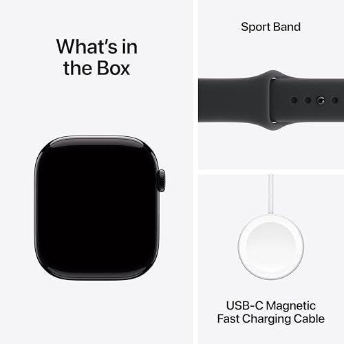 Image of Apple Watch Series 11 [GPS 46mm] Smartwatch with Jet Black Aluminium Case with Black Sport Band - M /L. Sleep Score, Fitness Tracker, Health Monitoring with AppleCare+ (2 Years)